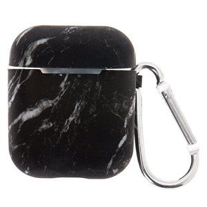 Claires Black Marble Silicone Wireless Earbud Case Cover Compatible with Airpod